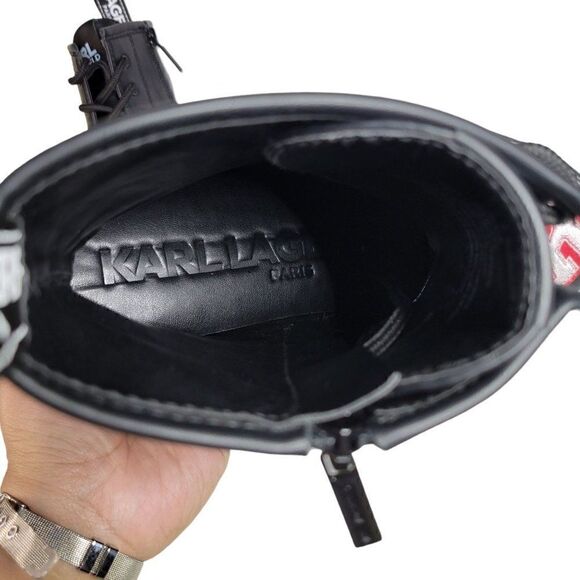 Karl Lagerfeld Paris Dixie Patched Combat Boots (Size 11M) - Picture 7 of 9